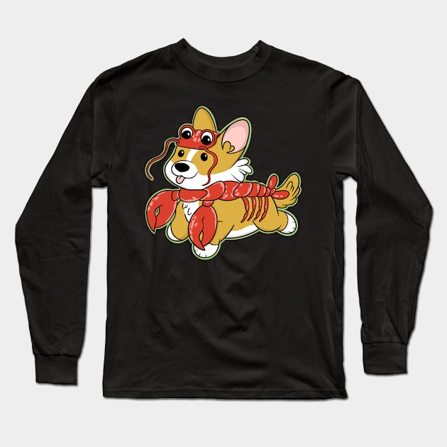 Corgi Lobster Long Sleeve T-Shirt by IhateDumplings